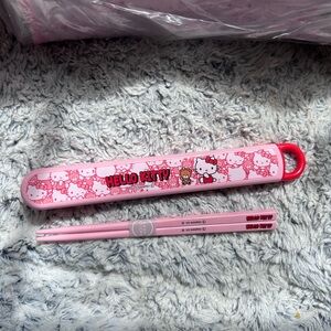 Hello Kitty Pink and Red Chopsticks Set